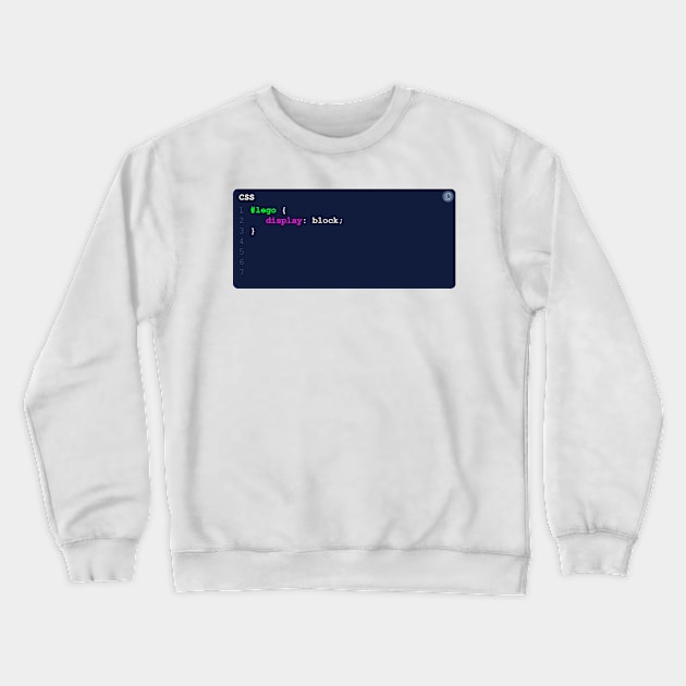 CSS Lego Crewneck Sweatshirt by woundedduck